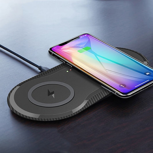 Cargador inalámbrico para dos teléfonos móviles