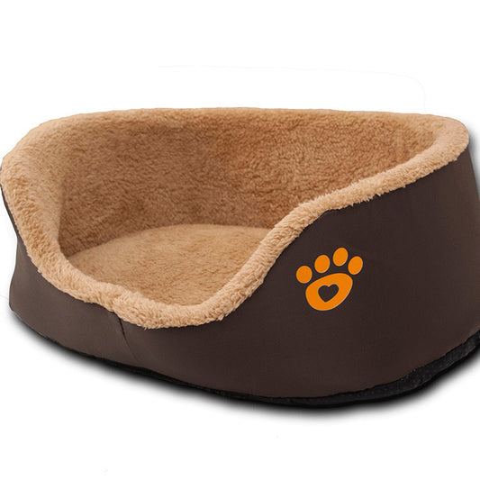Cama redonda de lana suave y cálida para perros