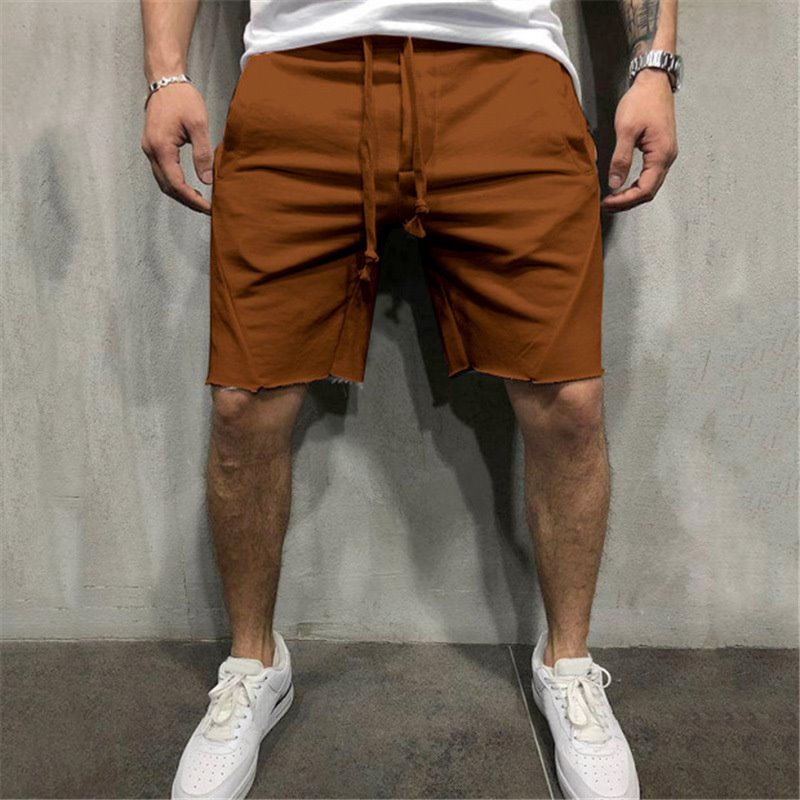 Pantalones cortos deportivos grises de verano para hombre para gimnasio.