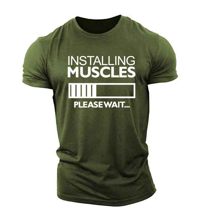 Camiseta de manga corta fitness popular para hombre