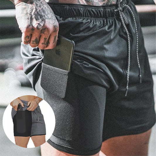 Pantalones cortos de compresión con bolsillo.
